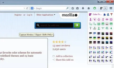 În firefox tema mozilla schimbarea culorii pe orice site