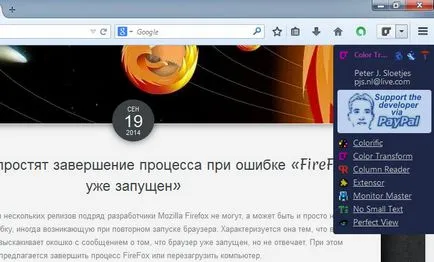 În firefox tema mozilla schimbarea culorii pe orice site