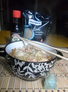 Kao pad gai - Thai orez cu reteta de pui cu o fotografie