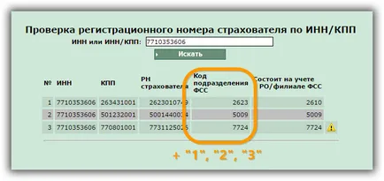 subordonarea Codul FSS prin numărul de înregistrare sau TIN 2017