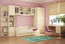 Cameră Teen fată 12-14-15 ani, design interior, fotografie frumoasă a camerei în care este posibil