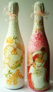 Design-ul frumos de sticle pentru o nunta