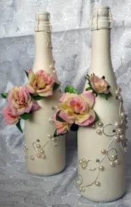 Design-ul frumos de sticle pentru o nunta