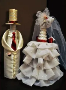 Design-ul frumos de sticle pentru o nunta