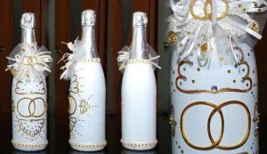 Design-ul frumos de sticle pentru o nunta