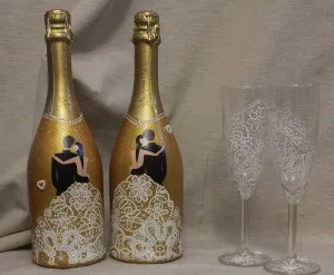 Design-ul frumos de sticle pentru o nunta