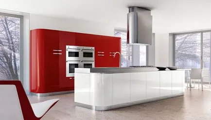 bucătărie Red 50 fotografie bucătărie design frumos în roșu