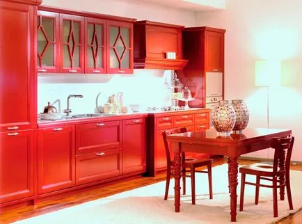 bucătărie Red 50 fotografie bucătărie design frumos în roșu