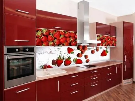 bucătărie Red 50 fotografie bucătărie design frumos în roșu