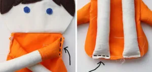 Doll pentru un băiat cu mâinile