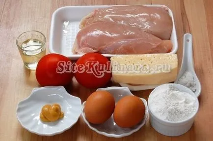 cotlet de pui cu brânză și roșii