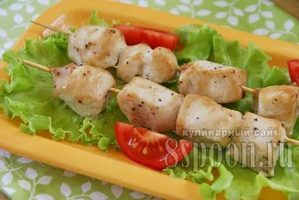 kebab de pui pe frigarui in reteta cuptorului cu o fotografie