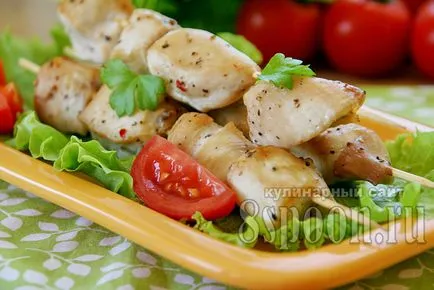 kebab de pui pe frigarui in reteta cuptorului cu o fotografie