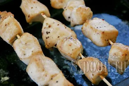 kebab de pui pe frigarui in reteta cuptorului cu o fotografie
