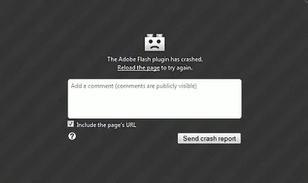 greșeală Treat - a existat un colaps al Adobe Flash plug-in, blog-ul cahbka