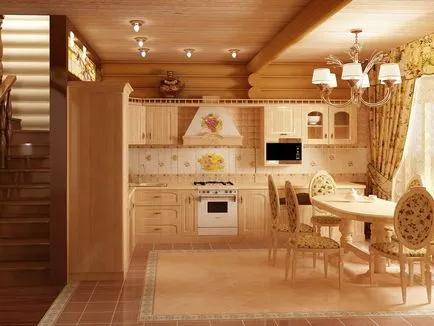 Bucataria din casa țară - proiectare (59 imagini) cu mâinile, sala de mese interior, manual, fotografice și (bucătărie într-un design casă de țară cu propriile lor mâini) Bucataria din casa țară - proiectare (59 imagini) cu mâinile, sala de mese interior, manual, fotografice și