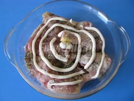 Pui în sos de maioneza coaptă în cuptor (pui la cuptor în sos de maioneza) Pui în sos de maioneza coaptă în cuptor