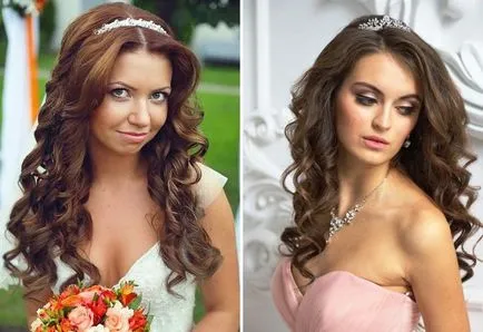coafuri trendy mireasa cu diadema - cu un voal, cu breton și fără, cu bucle