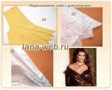 Modelarea rochii corsetul cu draperii - Master class 13