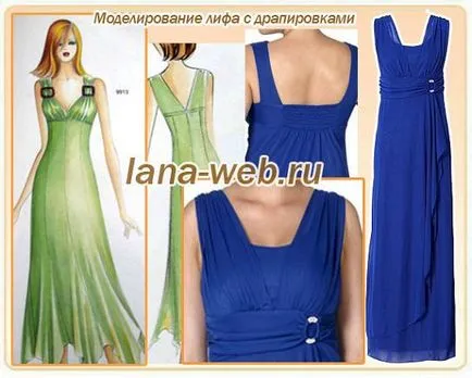 Modelarea rochii corsetul cu draperii - Master class 13