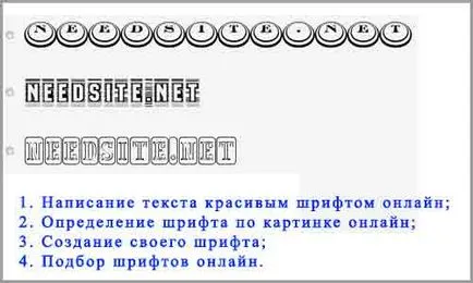 A scrie, de a identifica, de a crea, pentru a alege fontul on-line