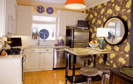 Decorarea peretilor din bucatarie - designer de consiliere, lucruri interioare