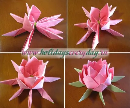 Lotus origami modul de a face hârtie și module cu fotografii și video