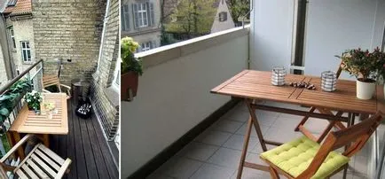 masă pliantă pe balcon cu mâinile pliere, desfășurare, modul de a face, fotografie, mobila pe balcon,