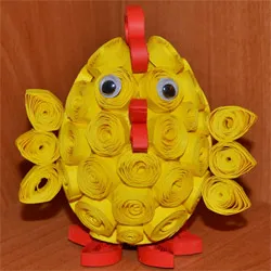 pui de Paște în tehnicile Quilling