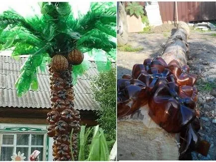 Palma de la sticle de plastic cu mâinile lor pași pentru incepatori, fotografii (din plastic) Palma de la sticle de plastic cu mâinile lor pași pentru incepatori, fotografii