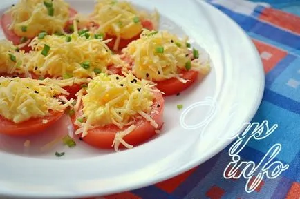 Tomate cu branza si maioneza cu usturoi - reteta cu fotografii