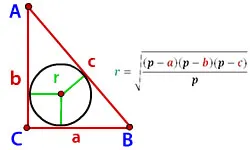 Calcularea razei cercului înscris în diamant on-line