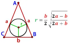 Calcularea razei cercului înscris în diamant on-line