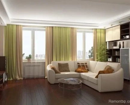 Reparați sala cu mâinile, podeaua de design interior, pereți și tavan