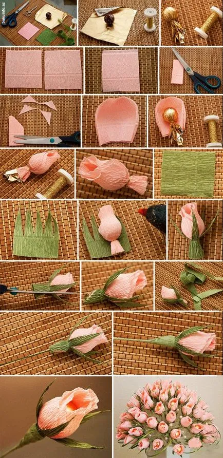 Rose de dulciuri de Master Class cu tutoriale foto și video