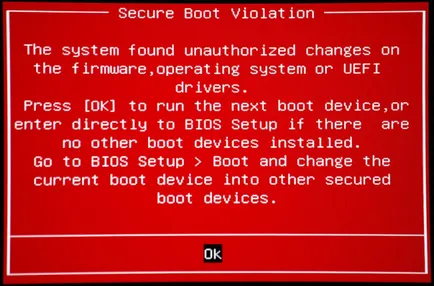 boot-Secure cum se dezactivează și configurarea