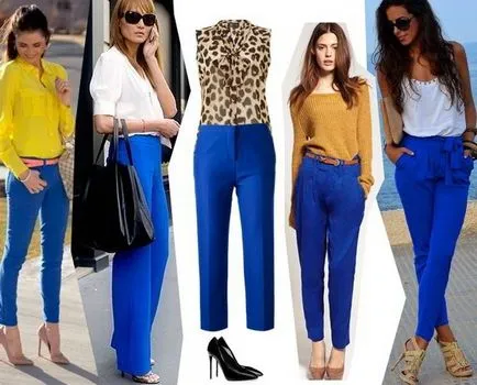 Din ceea ce sa poarte pantaloni de un albastru strălucitor (luminos) Din ceea ce sa poarte pantaloni albastru luminos