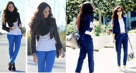pantaloni albastru femei ce să poarte, exemple foto, alegerea de stil și culoare - nume - moda