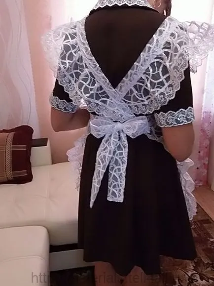 model șorț Scoala de ghipura pentru fete (șorț școală: model de ghipura pentru fete) model șorț Scoala de ghipura pentru fete