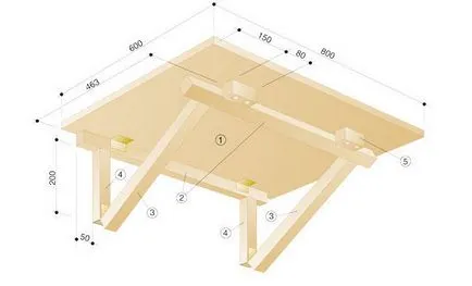 masă pliantă pe DIY balcon sau cumpăra gata făcute (masa de pe balcon cu mâinile) masă pliantă pe DIY balcon sau cumpăra gata făcute