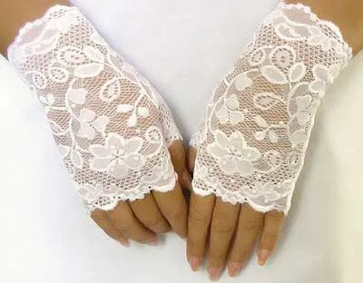 Mănuși de nuntă - lungi, scurte, dantelă, degete frumos și jumătate (produse cosmetice) Mănuși de nuntă -, scurt, dantelă, frumos jumătate lung degete