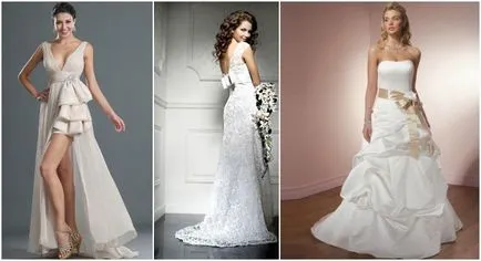 rochie de mireasa cu un scurt tren, curbați și drepte - fotografii ale celor mai bune modele (bucla) Rochia de mireasa cu un tren scurt, curbați și drepte - fotografii ale celor mai bune modele