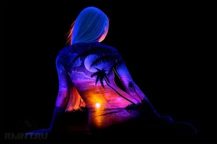 Glow în întuneric vopsea cu mâinile lor
