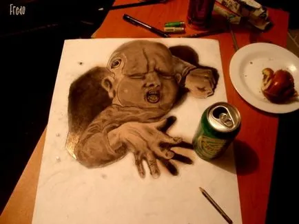 100 cele mai bune idei desene 3D pe hârtie cu un creion în fotografie