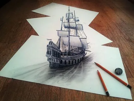 100 cele mai bune idei desene 3D pe hârtie cu un creion în fotografie
