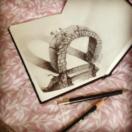100 cele mai bune idei desene 3D pe hârtie cu un creion în fotografie