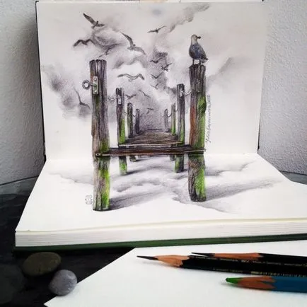 100 cele mai bune idei desene 3D pe hârtie cu un creion în fotografie
