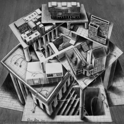 100 cele mai bune idei desene 3D pe hârtie cu un creion în fotografie