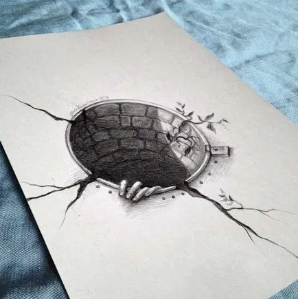 100 cele mai bune idei desene 3D pe hârtie cu un creion în fotografie