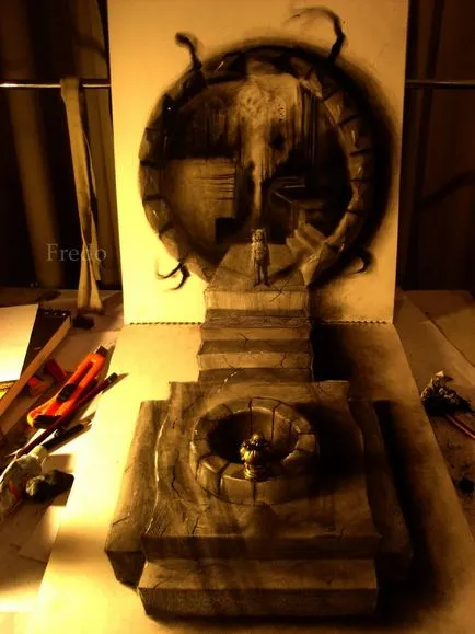 100 cele mai bune idei desene 3D pe hârtie cu un creion în fotografie